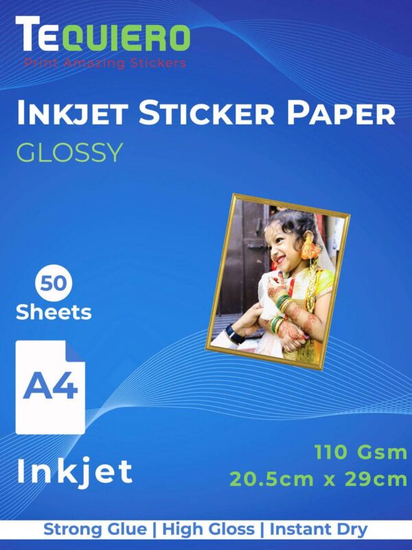 Inkjet Sticker Paper (Glossy) - 50 Sheets