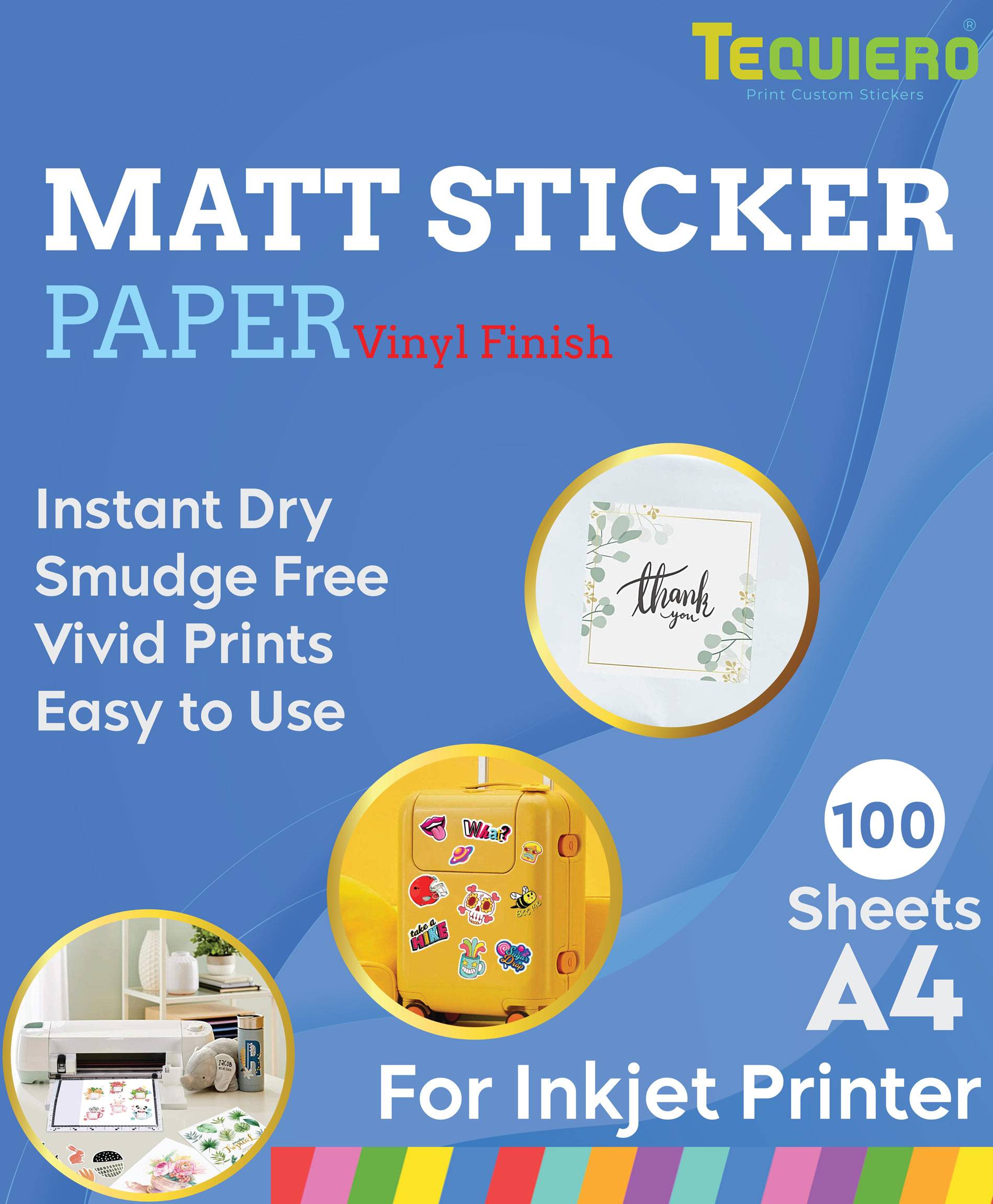 Matte Sticker Paper for Inkjet Printers