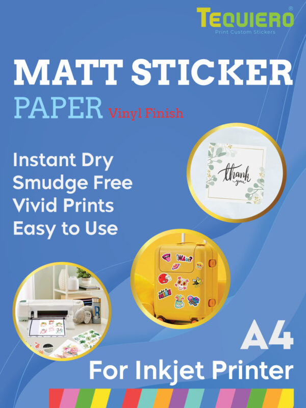 Matte Sticker Paper for Inkjet Printers.