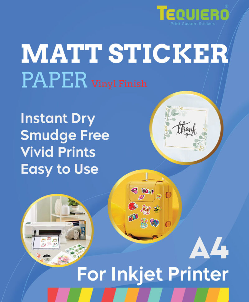 Matte Sticker Paper for Inkjet Printers.