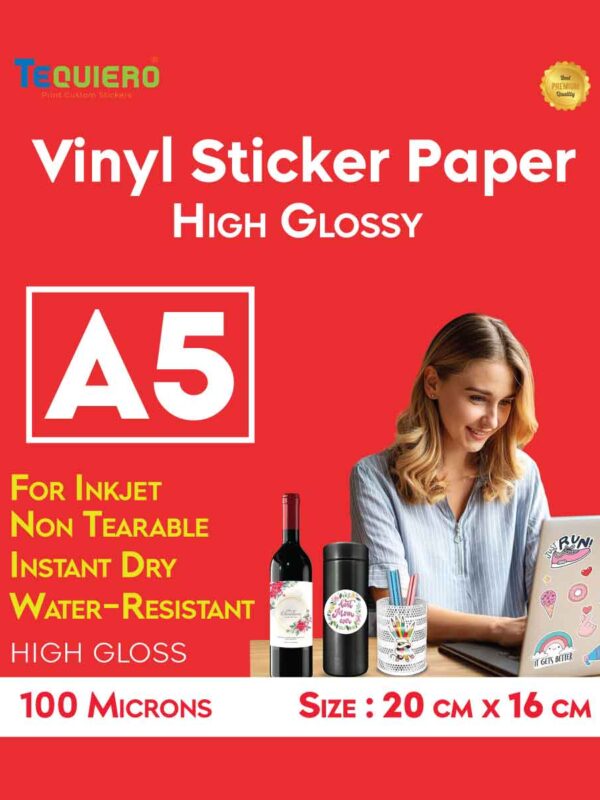 A5 Size Vinyl Sticker Paper High Gloss