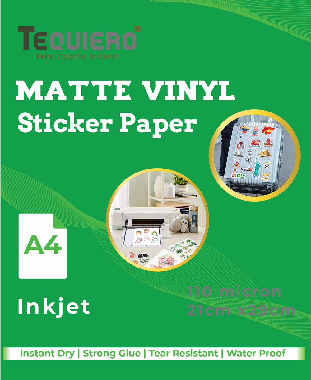 Premium Printable Vinyl Sticker Paper - 25 Matte Sheets of Waterproof White  Decal Paper - Perfect for Your Inkjet Or Laser Printer and Compatible with