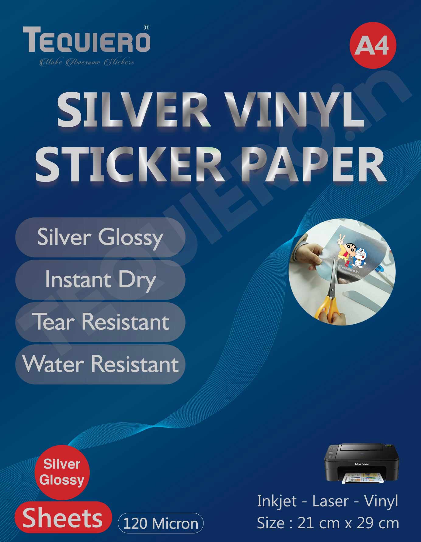 A4 Paper Sheets Adhesive Printable Label Sticker Paper Glossy for