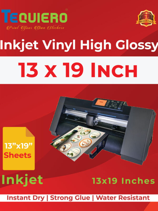 Vinyl Sticker Sheet Super High Gloss 13x19 Inches Size for Inkjet Printers