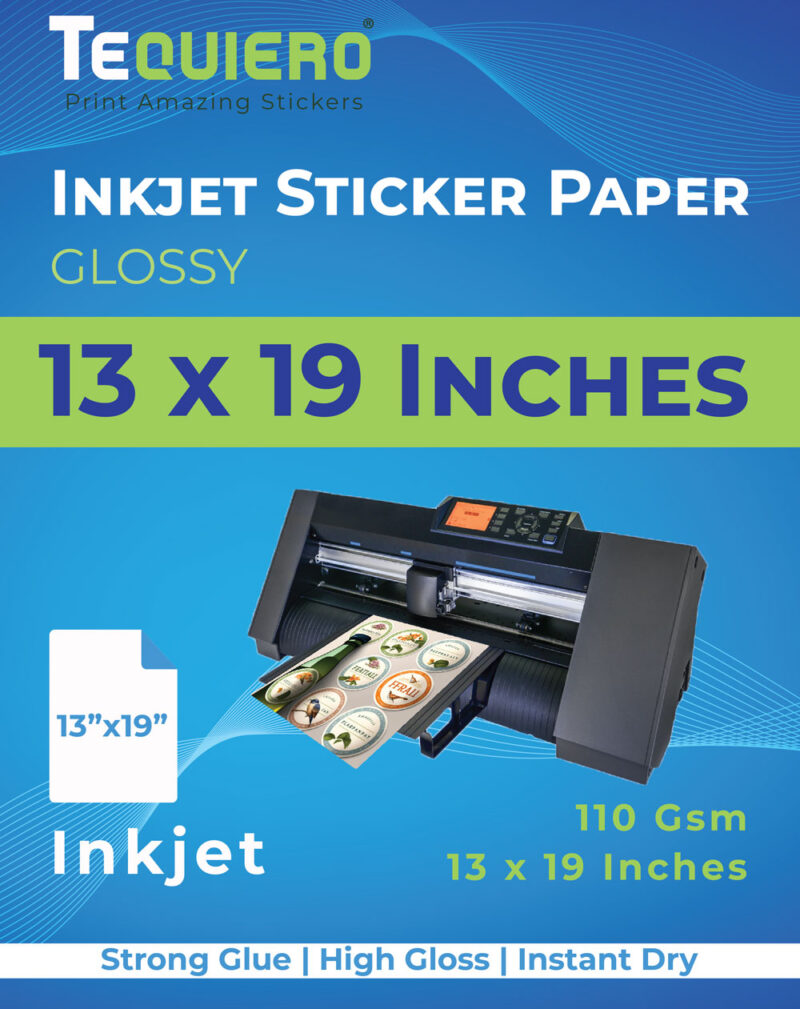 Inkjet Glossy Sticker Paper-13x19 Size and A3 Size